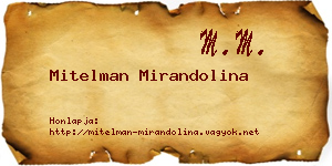 Mitelman Mirandolina névjegykártya